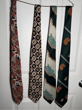 Vintage Mens Ties Bundle Man’s World, Clana, Miss Selfridge. Green, Teal, Red